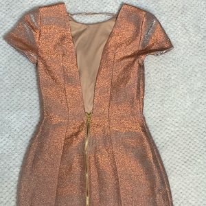 Express blush shimmer mini dress